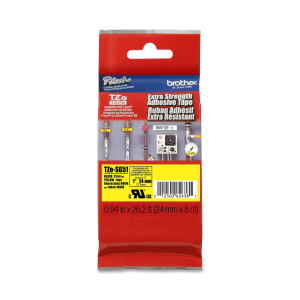 BROTHER TZES651 NASTRO LAMINATO 24MM X 8MT ADESIVO COLORE GIALLO STAMPA NERO